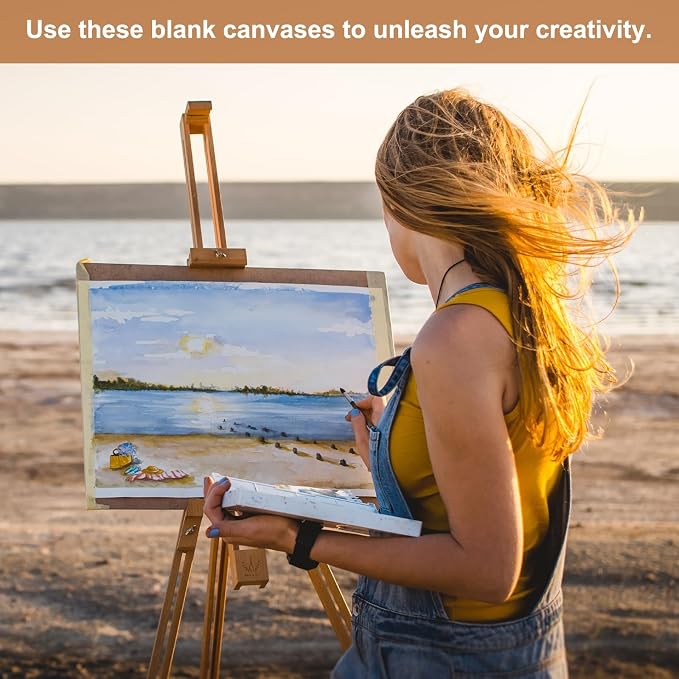 MECCANIXITY Canvas Boards for Painting, 8x16 Cotton Blank Primed Art Canvas - Image 6