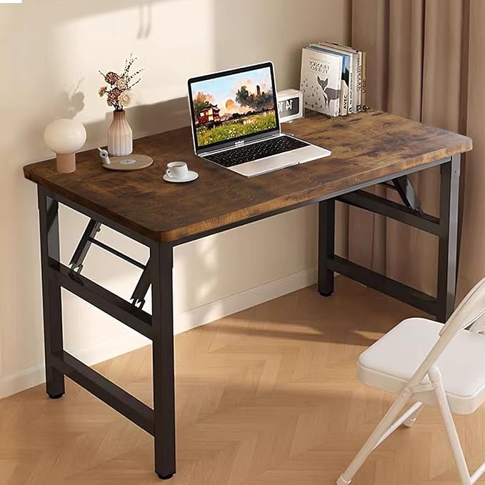 39.4 Inch Foldable Desks for Small Spaces, Foldable Desk No Assembly, Small by Unknown