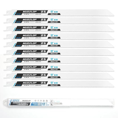 10 Pack 12 inch Reciprocating Saw Blades Set, 14TPI High Carbon Saw Blades by Unknown