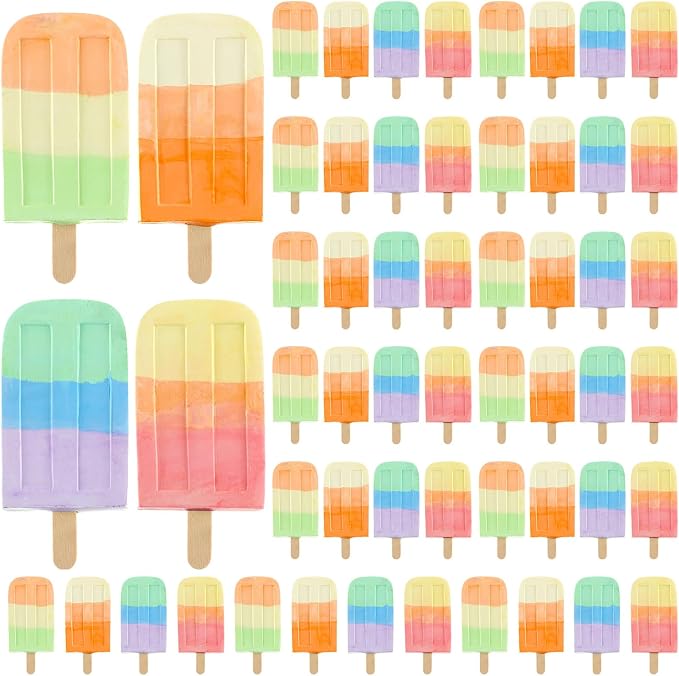 60 Pcs Ice Cream Sidewalk Chalk Set Multicolor Chalk Party Favors Bulk Washable by Mooliwe
