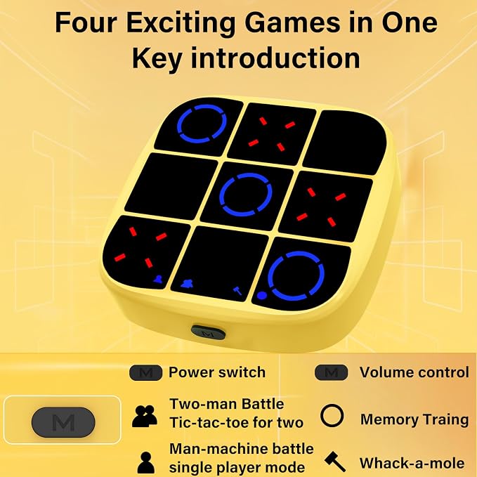 Tic-Tac-Toe Bolt Game, 4-in-1 Handheld Puzzle Games Console, Electronic - Image 2