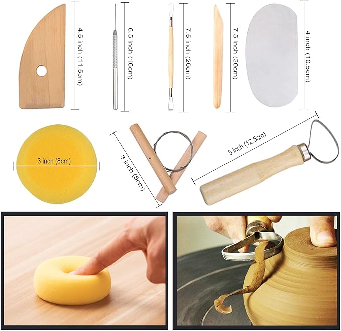 EuTengHao 61Pcs Ceramic Clay Tools Kit Pottery Tools Clay Sculpting Shapers - Image 3