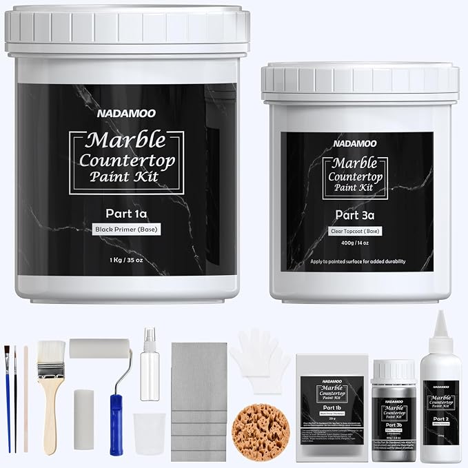 NADAMOO Black Marble Countertop Paint Kit by NADAMOO