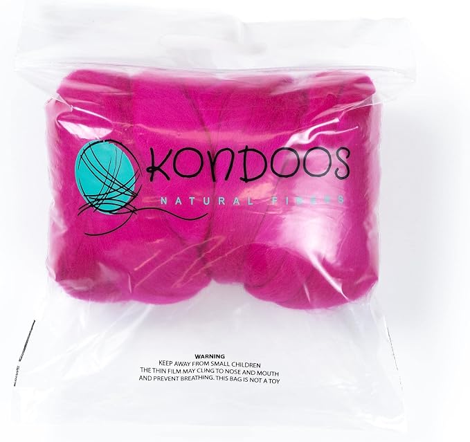 Colored Natural Wool roving, 8 OZ. Best Wool - Image 3