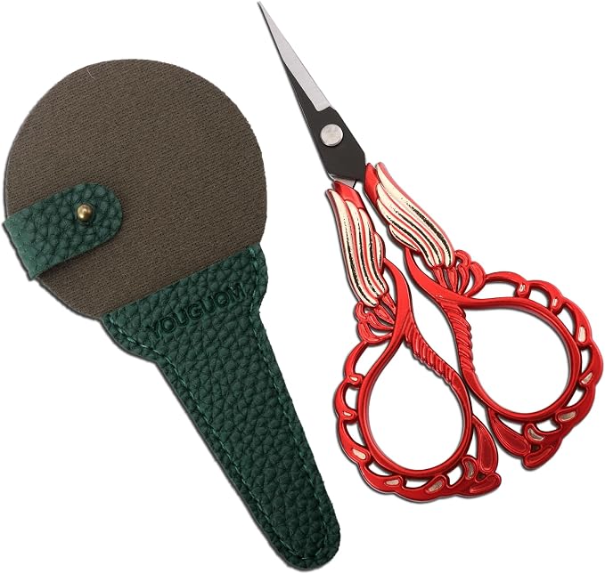 Little Sewing Scissors with Cover Sharp Detail Scissor by YOUGUOM