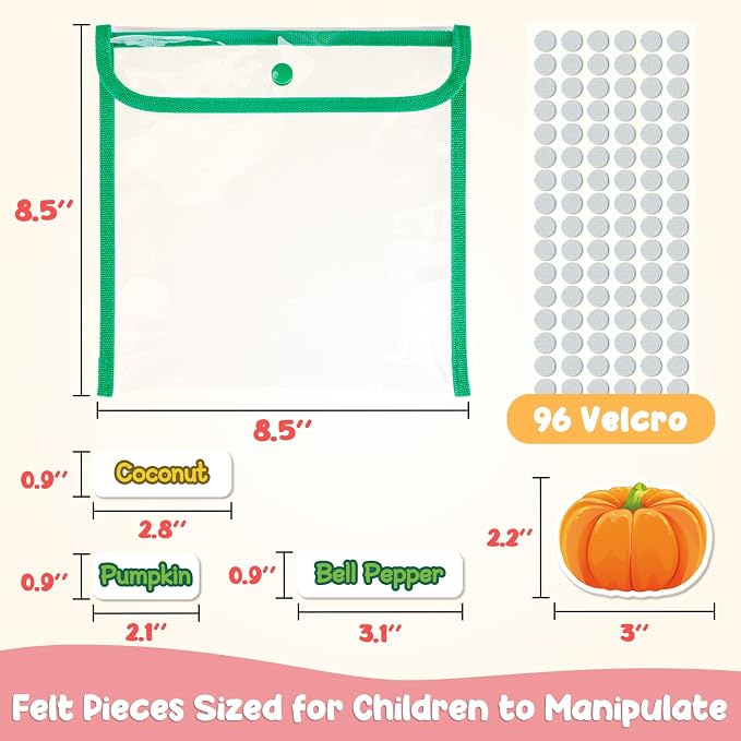 Kids Felt Board Set with 90 Fruits & Vegetables Pieces - Image 4