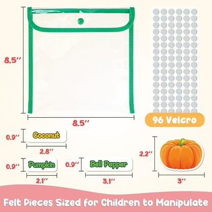 Kids Felt Board Set with 90 Fruits & Vegetables Pieces - Image 4