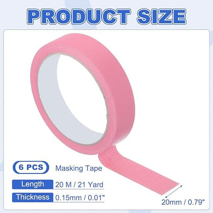 MECCANIXITY Masking Tape 0.8 Inch x 21 Yard Painter's Tape Pink Paint Tapes - Image 2