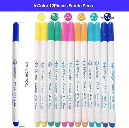12 pcs Water-Erasable Fabric Pen Set - Image 3