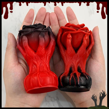 Hand Holding Rose Candle Mold, 3D Flower Silicone Mold - Image 6