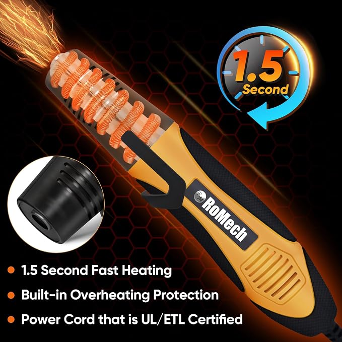 ROMECH 350W Heat Gun with 2 Nozzles, Dual Temp Heat Gun 400°F-660°F, Fast Heat - Image 3