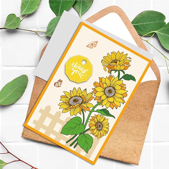 ORIGACH Realistic Sunflower Stamps and Dies and Layering Coloring Stencil Set - Image 5