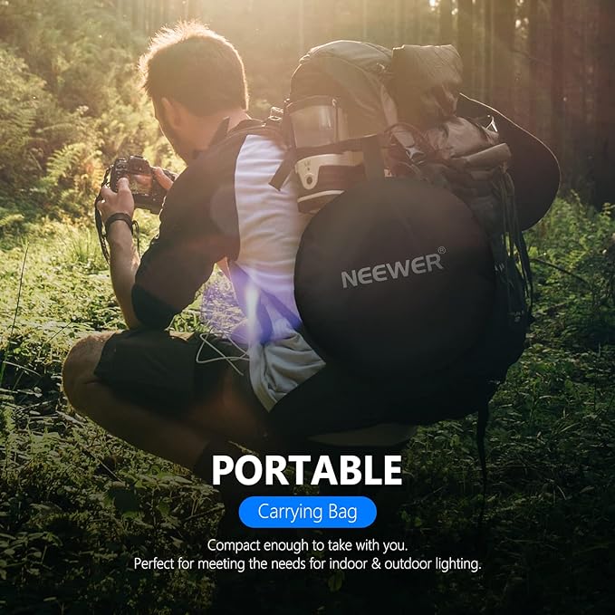 NEEWER 32-Inch 80CM Portable 5 in 1 Translucent, and Black Collapsible Round - Image 6