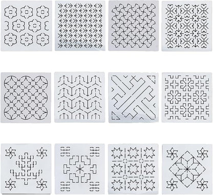 FREEBLOSS Sashiko PET Stencils by FreeandCreativeCraftsArt