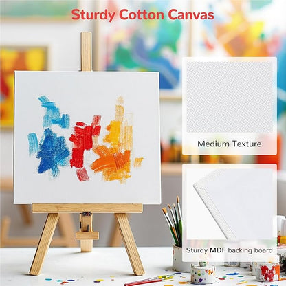 Small Canvas Boards for Kids Painting 56Pcs of 5x5, 10x10 inch Flat Square - Image 4