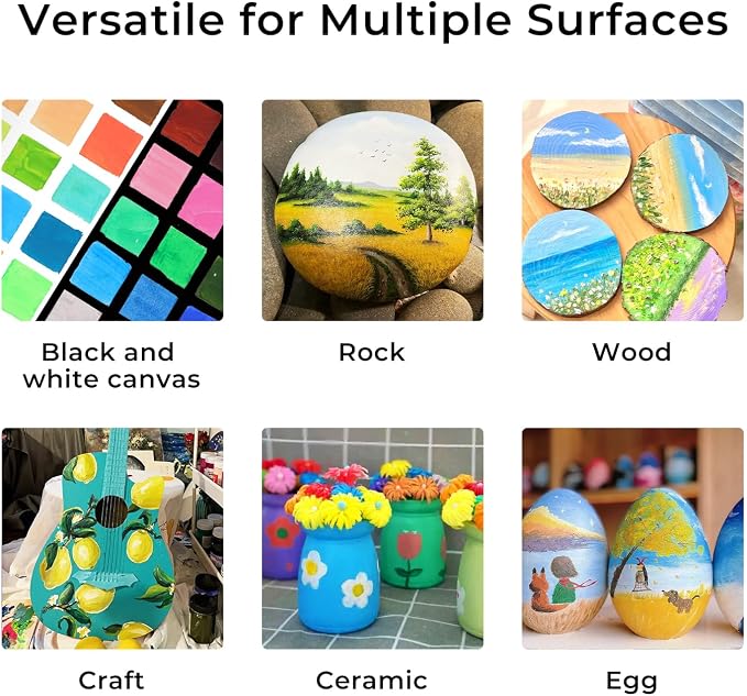 ARTME Acrylic Paint Set, 60 Colors in 2oz/60ml Bottles, Non Toxic, Waterproof - Image 5