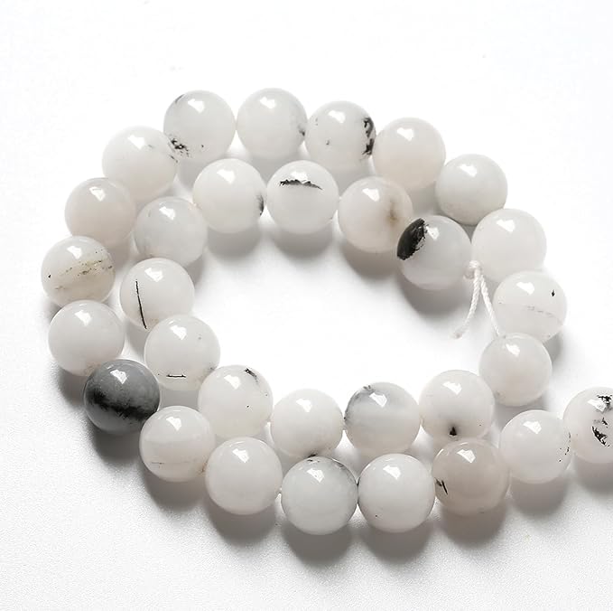 32pcs 12mm Natural Black Rutilated Quartz Crystal Jade Stone Beads - Image 5