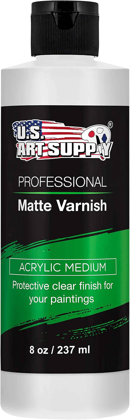 U.S. Art Supply 8 oz Matte Acrylic Varnish by USArtSupply