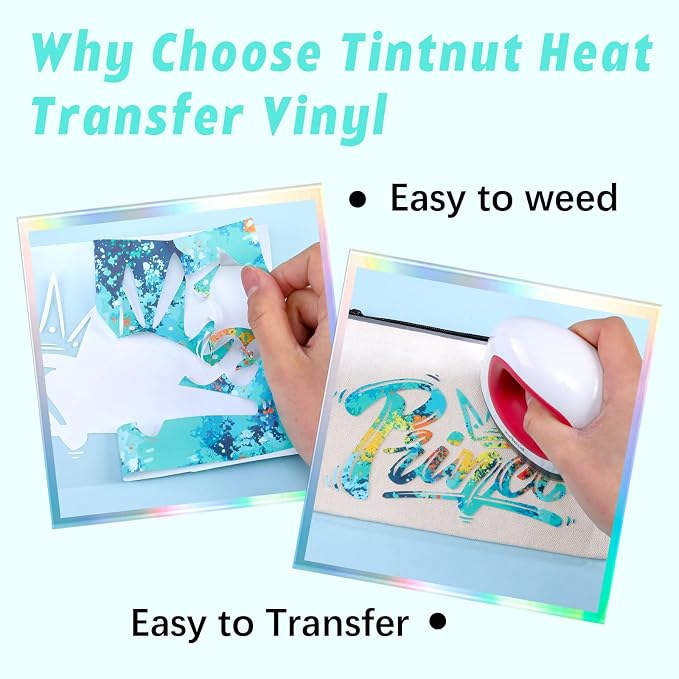 Tintnut Blue Splatter Heat Transfer Vinyl - Image 3