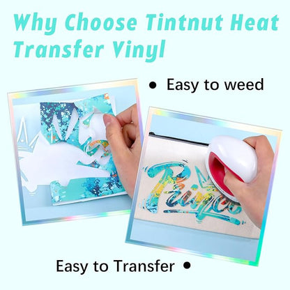Tintnut Blue Splatter Heat Transfer Vinyl - Image 3