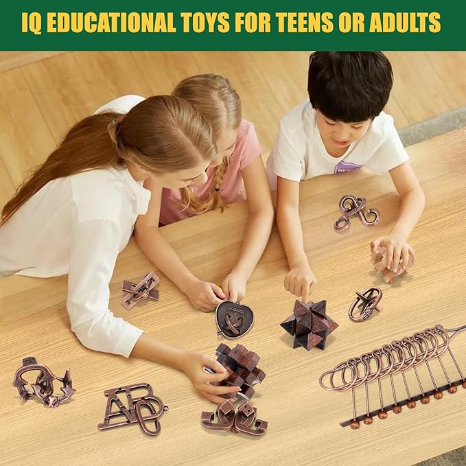 13 Pcs Brain Teaser Puzzles for Adults Teens - Image 4