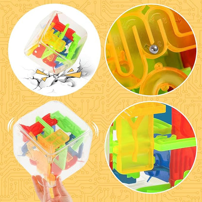 3 otters 3D Puzzle Maze Cube, 72 Obstacles Puzzle Cube Interactive Maze Game - Image 4