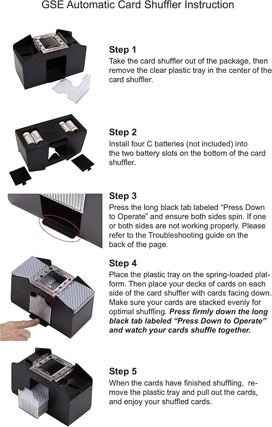 GSE Games & Sports Expert 6-Deck Automatic Card Shuffler, Battery-Operated - Image 2