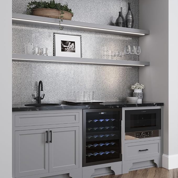 Glass Penny Round 1.03 sq ft/Piece Pack of 1, Kitchen Backsplash, Shower Walls - Image 4