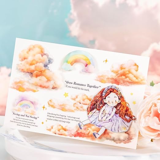 6 Rolls Cloud PET Tape Set, Pre-Cut Sky Ephemera Stickers - Image 7