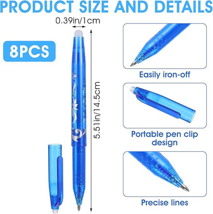 12pcs Heat Erasable Pens for Fabric, Fabric Marking Pens Fabrics Markers No - Image 2