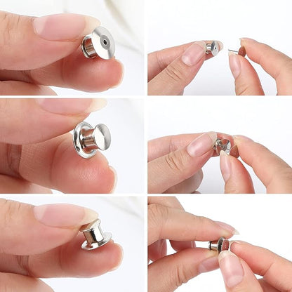 10 Pieces Metal Pin Backs Locking Pin Keepers Locking Clasp - Image 4