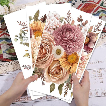 GLOBLELAND 4 Sheets Pink Vintage Bouquet Rub on Transfer - Image 3