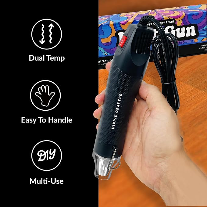 Craft Heat Gun for Crafts, 2-Speed 300W Mini Hot Air Torch Tool for Resin - Image 2