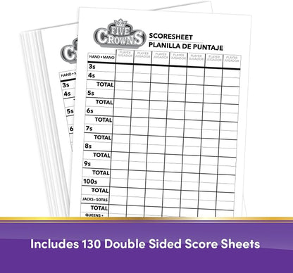 Five Crowns Scorepad – 130 Page Replacement Score Sheet, Card Game Score Card - Image 2