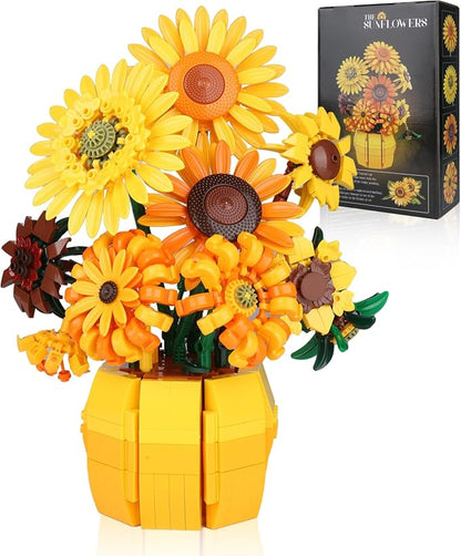 Sunflower Building Blocks Set for Adults, Van Gogh Art Botanical Collection by Unknown