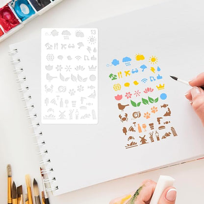 20Pcs Journal Stencils Set, Plastic Planner Journaling Stencils, DIY Drawing - Image 6