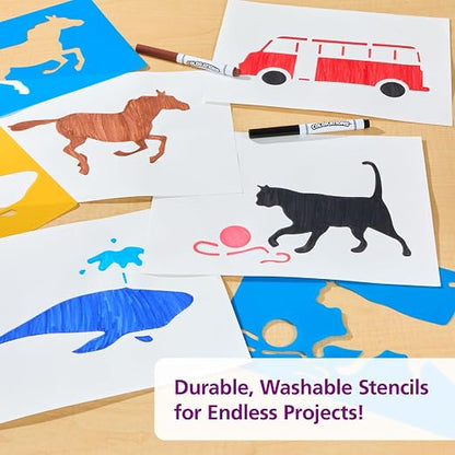 Colorations Large Washable Plastic Everyday Objects Stencils - Image 7