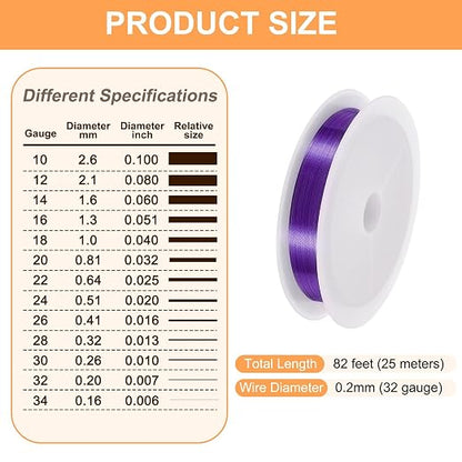 HARFINGTON 82ft Jewelry Wire, 32 Gauge Brass Craft Soft Metal Tarnish Resistant - Image 2