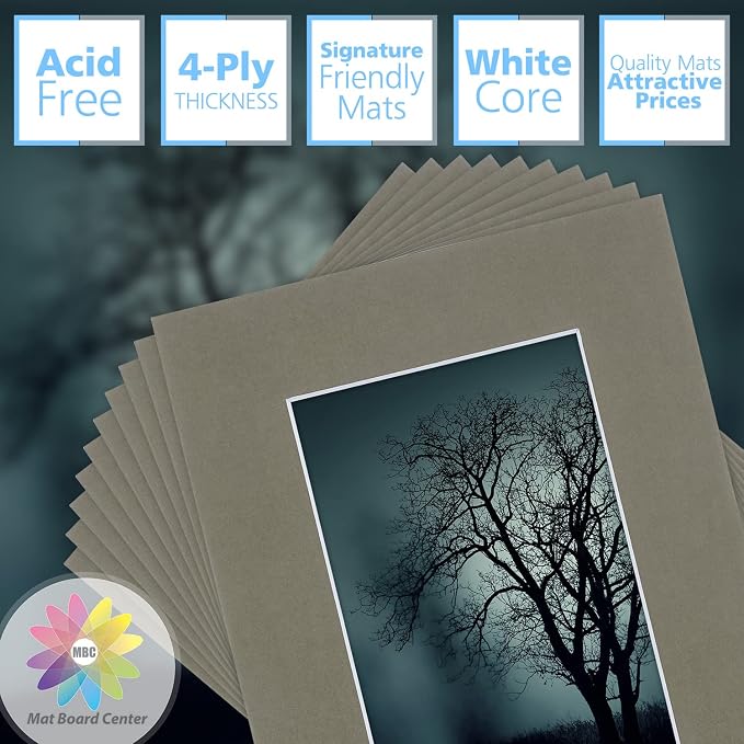 Mat Board Center, 8x10 for 5x7 Gray Color Mats - Image 2