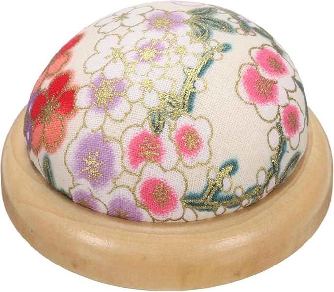 HARFINGTON Pin Cushion Wooden Base Japanese Style Round Pincushion Needle Holder by HARFINGTON