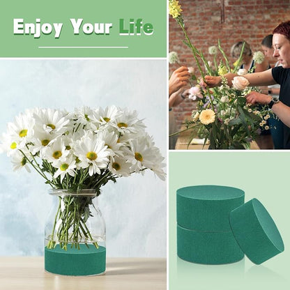 4Pcs Floral Foam Round SUPKING 3.2" Small Green Wet Dry Flower Foam Blocks - Image 4