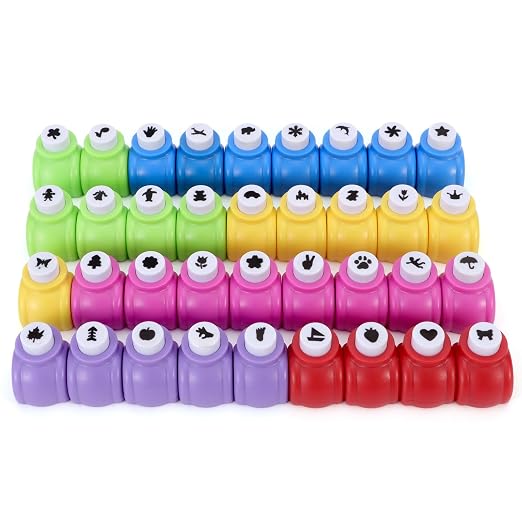 Craft Punches 36 Pack, Hole Punch Shapes 36 Patterns, Craft Hole Punch Shapes by Katfort