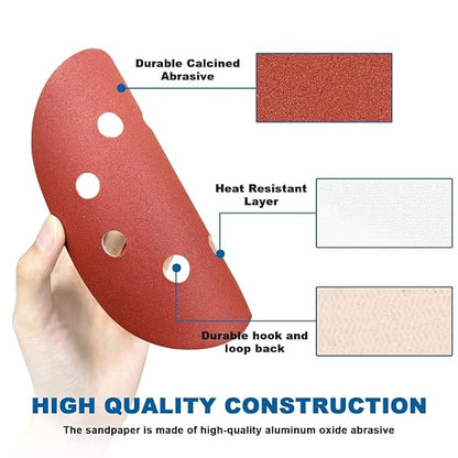 5 Inch 8 Hole Sanding Discs, Round Aluminum Oxide Sand Paper Discs - Image 4