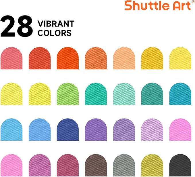 Shuttle Art 28 Colors Fabric Markers, Shirt Permanent Markers - Image 2