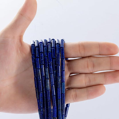 Natural Lapis Lazuli Cylinder Tube Beads 4x13mm 38cm/str Loose Semi Gemstone - Image 2