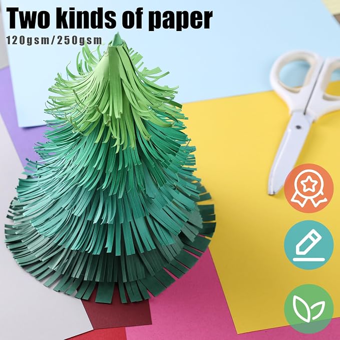 KOOGEL 20PCS Colored Paper, Including 10 Sheets 120gsm Construction paper & 10 - Image 3