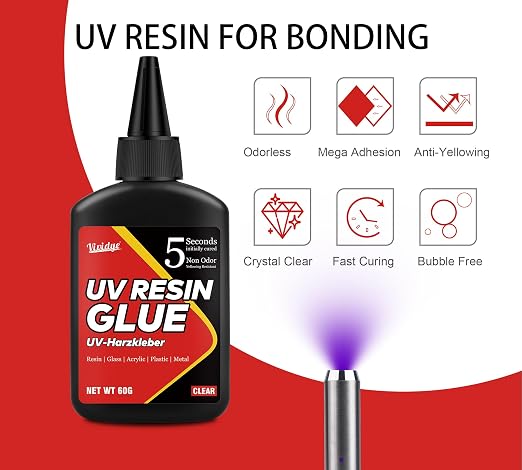 UV Resin Kit with Light - 60g UV Resin with Rechargeable Flashlight - Image 2