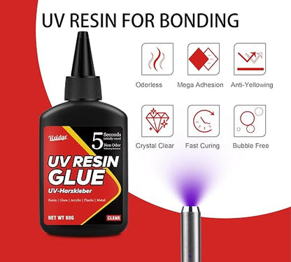 UV Resin Kit with Light - 60g UV Resin with Rechargeable Flashlight - Image 2