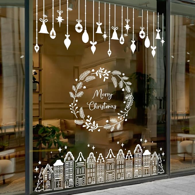 Christmas Stencils for Crafts Reusable Christmas Window Stencil Xmas Village - Image 7