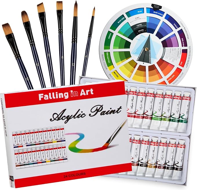 Falling in Art Acrylic Paint Set, Canvas Painting Kit by FallinginArt
